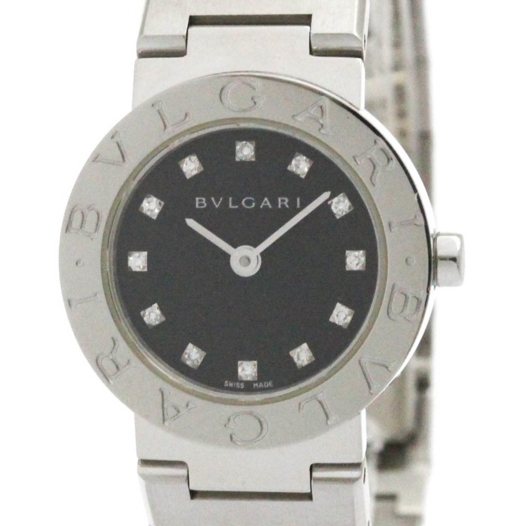 BVLGARI BVLGARI-BVLGARI Diamond Steel Quartz Ladies Watch BB23SS Polished