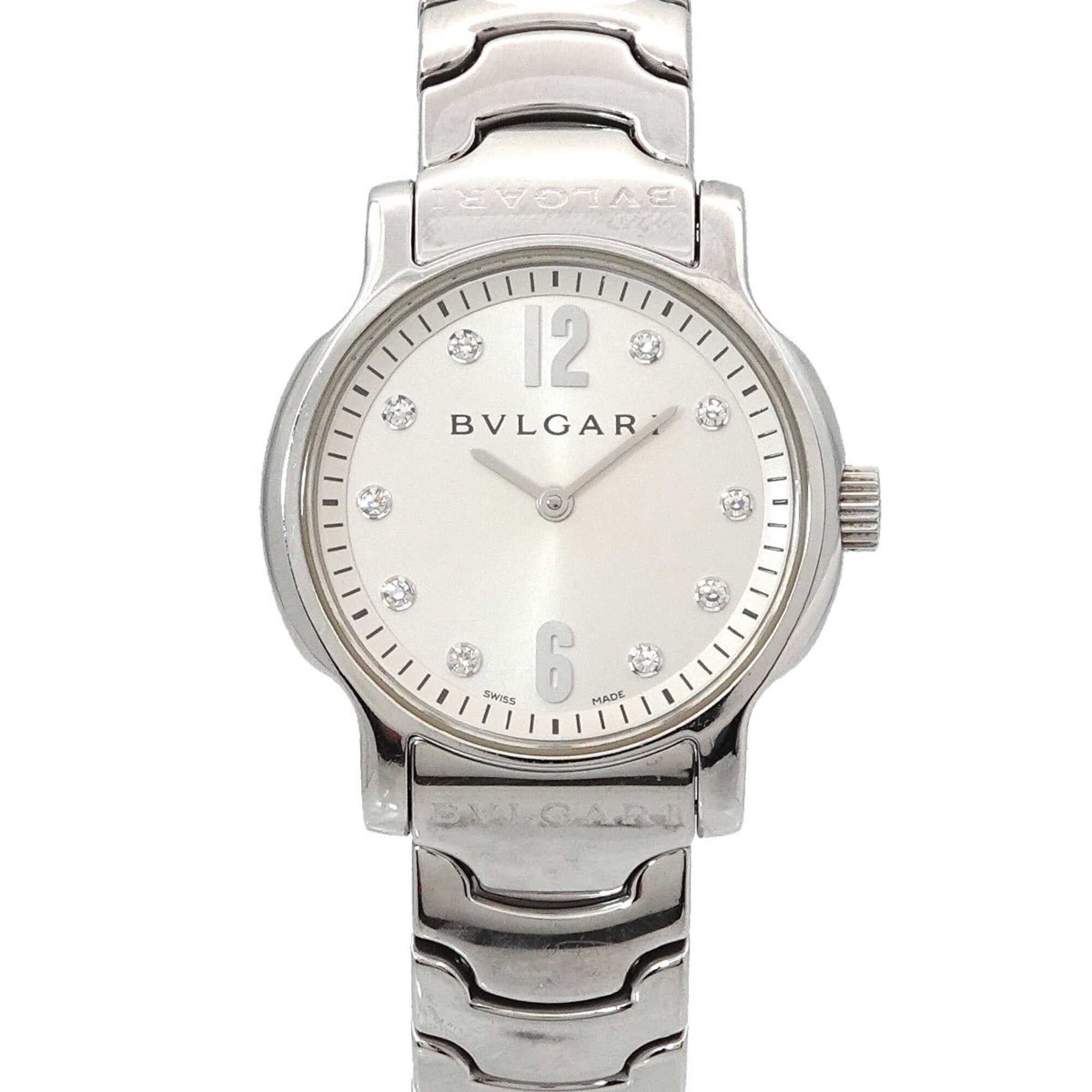 Bulgari BVLGARI Solo Tempo ST29S 10P Diamond Ladies\' Watch Date Silver Quartz tempo