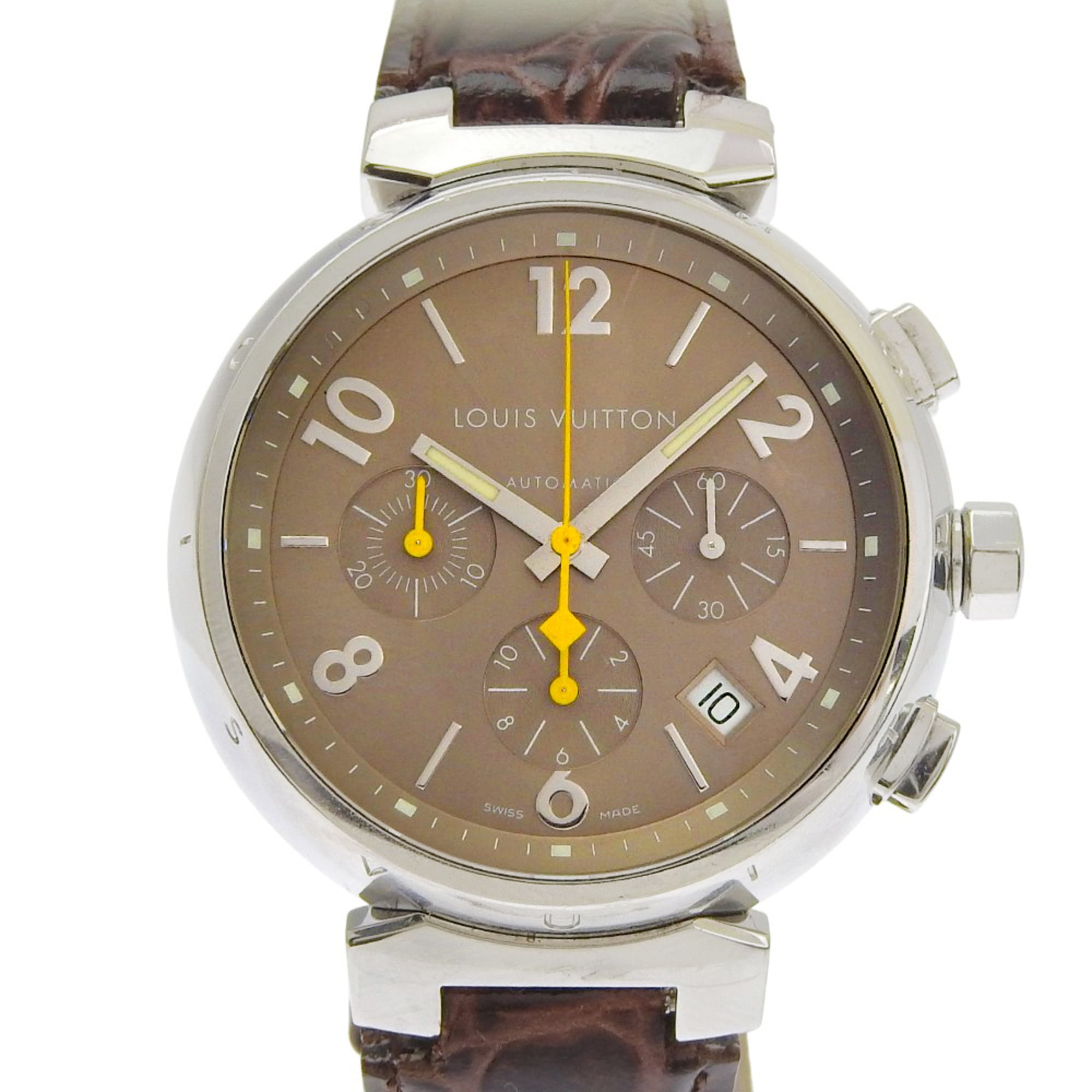 Louis Vuitton Tambour watch, cal.2894-2 Q1122, stainless steel x leather strap, automatic winding, c