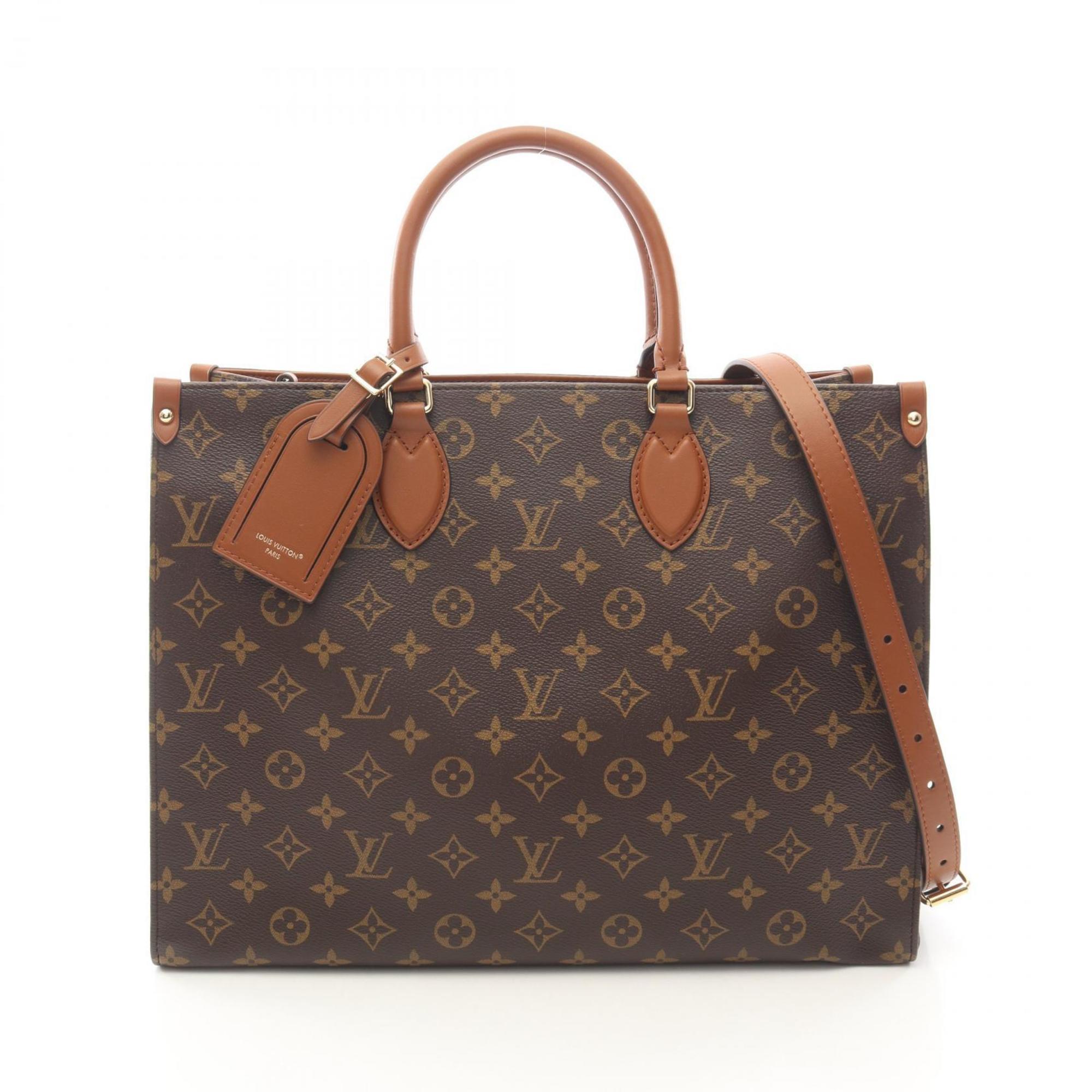 Louis Vuitton On the Go Organizer Tote Bag, Coated Canvas and Leather, Monogram, Women\'s, Brown, M1