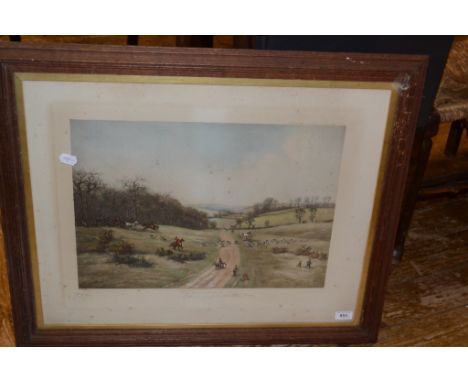 A set of four Warwickshire hunting prints after G D Giles, signed and inscribed in pencil (4) 