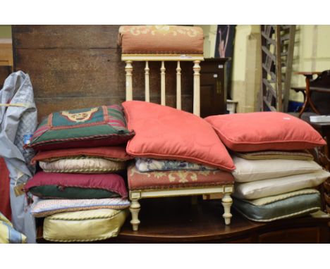 ** amended description  and revised estimate** A collection of petit point and gros point vintage tapestry cushions (qty) 