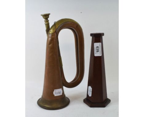 A mahogany kaleidoscope, of tapering hexagonal form, 21.5 cm, and a bugle (2)Report by GHThe kaleidoscope does appear to be w