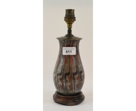 A French Art Deco mixed metal lamp base, 26 cm highReportYes, this does include fittings 