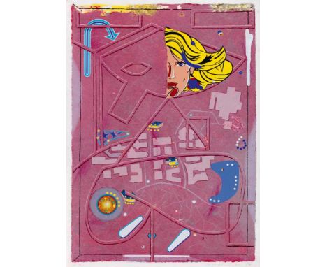 Weischer, Matthias1973 Elte/WestphaliaUntitled. 2014. Silkscreen on pulp painting on laid paper. 96 x 67cm (100 x 71.5cm). Si