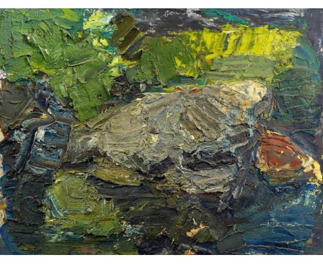 Grabmayr, Franz1927 Pfaffenberg/Carinthia - 2015 ViennaUntitled (Felsenbild). 1976. Oil on canvas. 98 x 128cm. Signed and dat