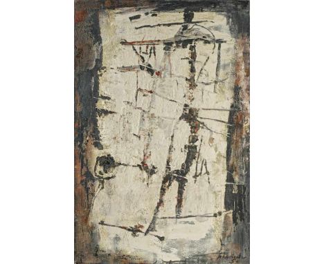 Schumacher, Emil1912 Hagen - 1999 San José/ Ibiza"Fillis". 1959. Mixed media on canvas. 140 x 96cm. Signed and dated lower ri