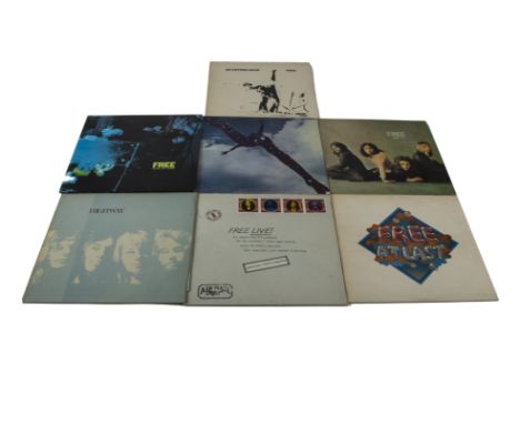 Free LPs, all of the first seven Free Albums comprising Tons of Sobs, Free, Fire and Water, Highway, Live, Free at Last and H