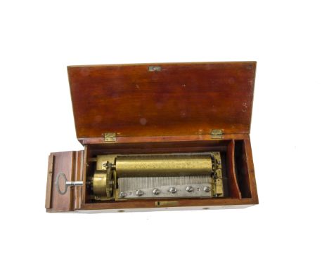 A key-wind musical box, by Nicole Freres, No   33184, playing four airs including 'A Life on the Ocean Wave', in plain case w