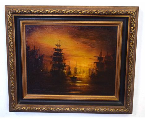Graham Hedges, one signed, pair of oils on canvas, Seascapes at sunset, 29 x 36cm (2) 