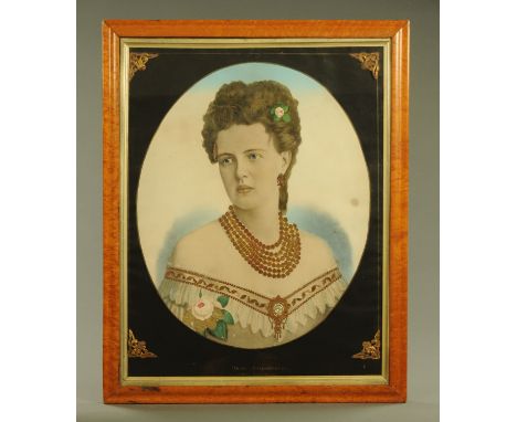 Russian Interest - Handcoloured lithograph, Maria Alexandrowna Duchess of Edinburgh (1853-1920), who married Queen Victoria's