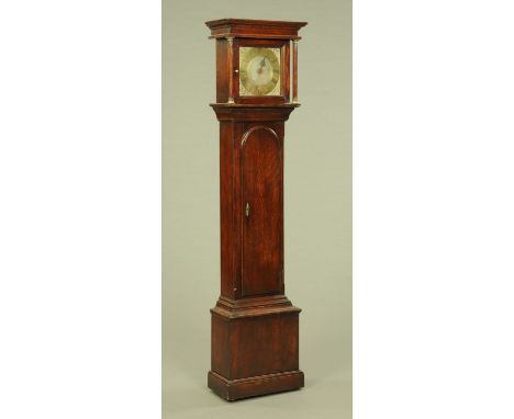 A George II oak longcase clock circa 1751-5, with thirty hour movement by Richard Stephen, Bridgnorth, with 10" dial and sing