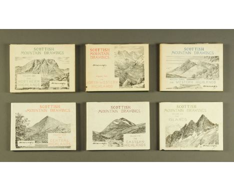 Wainwright Alfred, Scottish mountain drawings, full set of six first edition copies, Northern Highlands, North Western Highla