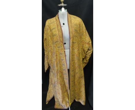 VINTAGE: AN INDIAN STYLE HOUSECOAT, with all over paisley decoration