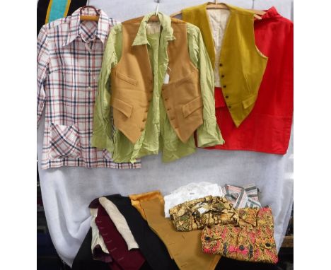 A COLLECTION OF VINTAGE GENTLEMAN'S WAISTCOATS and shirts