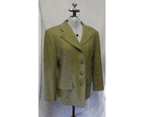 'JILL SANDER': A vintage green and yellow tweed jacket, circa 1980