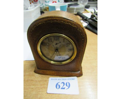  Sale Item:    LEATHER CASED CLOCK (AF)   Vat Status:   No Vat   Buyers Premium:  This lot is subject to a Buyers Premium of 