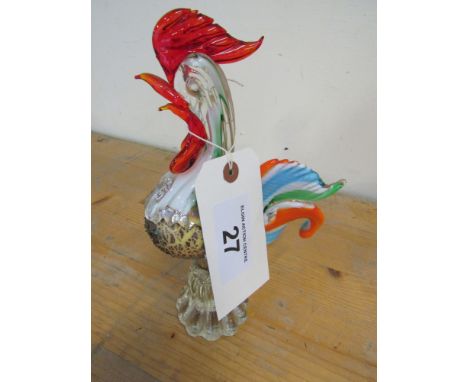  Sale Item:    GLASS COCKEREL   Vat Status:   No Vat   Buyers Premium:  This lot is subject to a Buyers Premium of 15% + Vat 