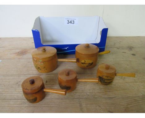  Sale Item:    5 MAUCHLINE LIDDED PANS   Vat Status:   No Vat   Buyers Premium:  This lot is subject to a Buyers Premium of 1