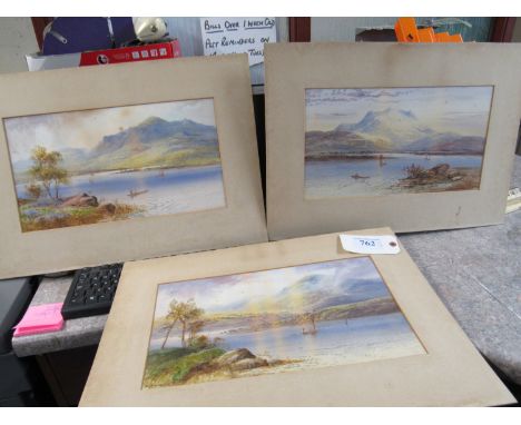  Sale Item:    3 W C PAINTINGS UNFRAMED F RAMOS 1906-1907 BEN NEVIS (AF)  Vat Status:   No Vat   Buyers Premium:  This lot is