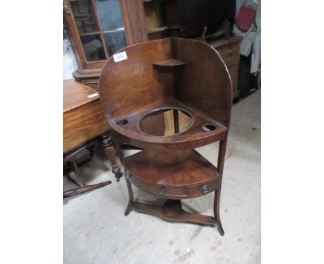  Sale Item:    MAHOGANY CORNER WASH STAND   Vat Status:   No Vat   Buyers Premium:  This lot is subject to a Buyers Premium o
