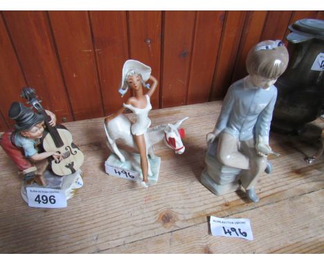  Sale Item:    3 FIGURES- GEOBEL LADY & HORSE- CAPI DE MONTE & LAPHIER  Vat Status:   No Vat   Buyers Premium:  This lot is s