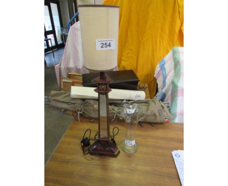  Sale Item:    MIRRORED LAMP & VASE   Vat Status:   No Vat   Buyers Premium:  This lot is subject to a Buyers Premium of 15% 