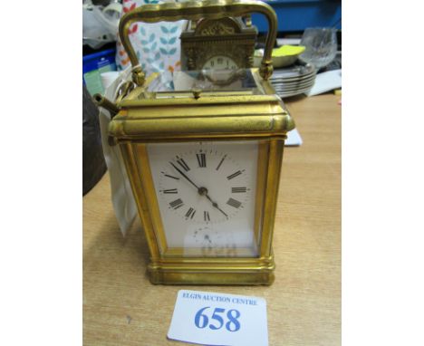  Sale Item:    STRIKING REPEATING CARRIAGE CLOCK WITH ALARM- GORGE CASED  Vat Status:   No Vat   Buyers Premium:  This lot is