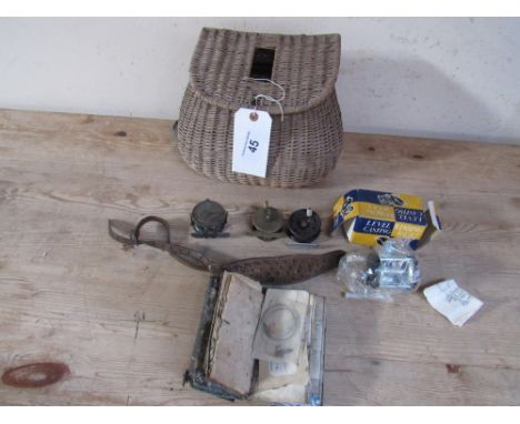  Sale Item:    FISHING BASKET & CONTENTS (AF)   Vat Status:   No Vat   Buyers Premium:  This lot is subject to a Buyers Premi