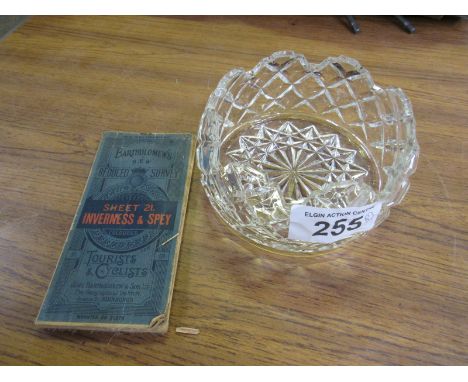  Sale Item:    INVERNESS / SPEY MAP & CRYSTAL BOWL (AF)  Vat Status:   No Vat   Buyers Premium:  This lot is subject to a Buy