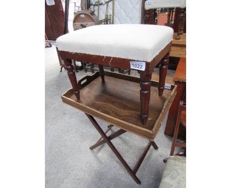 Sale Item:    BUTLERYS TRAY & STOOL (AF)   Vat Status:   No Vat   Buyers Premium:  This lot is subject to a Buyers Premium o
