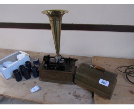  Sale Item:    EDISON STANDARD PHONOGRAPH C/W HORN CYLINERS ETC  Vat Status:   No Vat   Buyers Premium:  This lot is subject 