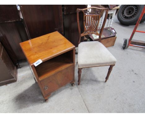 Sale Item:    BEDSIDE CABINET & CHAIR (AF)   Vat Status:   No Vat   Buyers Premium:  This lot is subject to a Buyers Premium