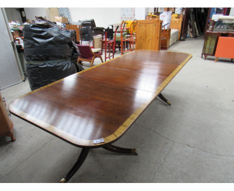  Sale Item:    TWIN PEDESTAL DINING TABLE C/W 2 LEAVES  Vat Status:   No Vat   Buyers Premium:  This lot is subject to a Buye