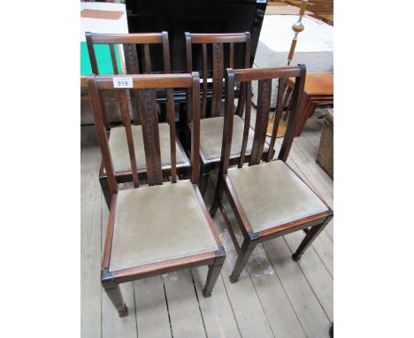  Sale Item:    4 MAHOGANY DINING CHAIRS   Vat Status:   No Vat   Buyers Premium:  This lot is subject to a Buyers Premium of 