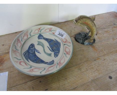  Sale Item:    BESWICK TROUT 1032 & STUDIO DISH   Vat Status:   No Vat   Buyers Premium:  This lot is subject to a Buyers Pre