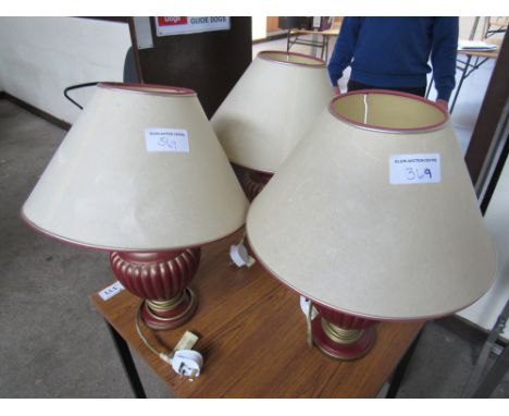  Sale Item:    3 TABLE LAMPS   Vat Status:   No Vat   Buyers Premium:  This lot is subject to a Buyers Premium of 15% + Vat @
