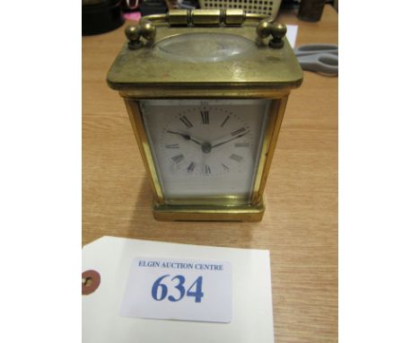  Sale Item:    BRASS CARRIAGE CLOCK   Vat Status:   No Vat   Buyers Premium:  This lot is subject to a Buyers Premium of 15% 