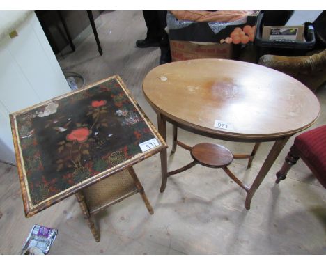  Sale Item:    OCCASIONAL TABLE & BAMBOO TABLE (AF)  Vat Status:   No Vat   Buyers Premium:  This lot is subject to a Buyers 