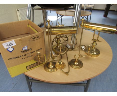  Sale Item:    BOX BRASS LAMPS & CANDLESTICKS (AF)  Vat Status:   No Vat   Buyers Premium:  This lot is subject to a Buyers P