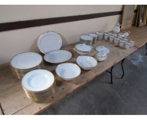  Sale Item:    91 PCE CERAE NOOR FRANCE DINNER WARE- RUBBING ON GILT RIM (AF)  Vat Status:   No Vat   Buyers Premium:  This l