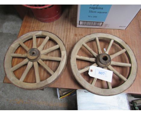  Sale Item:    2 WOODEN WHEELS   Vat Status:   No Vat   Buyers Premium:  This lot is subject to a Buyers Premium of 15% + Vat