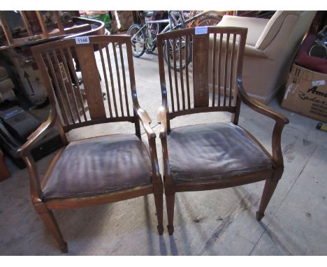  Sale Item:    2 INLAID PARLOUR CARVERS (AF)   Vat Status:   No Vat   Buyers Premium:  This lot is subject to a Buyers Premiu