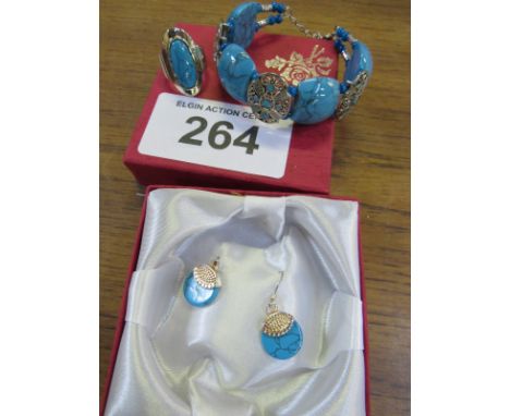  Sale Item:    LADIES BRACELET RING & EAR RINGS   Vat Status:   No Vat   Buyers Premium:  This lot is subject to a Buyers Pre
