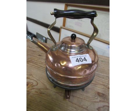  Sale Item:    VINTAGE COPPER SPIRIT KETTLE & STAND  Vat Status:   No Vat   Buyers Premium:  This lot is subject to a Buyers 