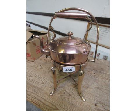  Sale Item:    COPPER KETTLE ON STAND   Vat Status:   No Vat   Buyers Premium:  This lot is subject to a Buyers Premium of 15