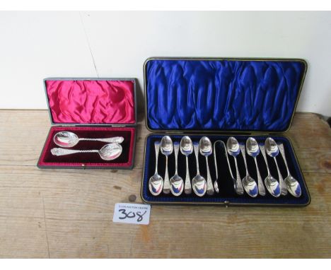  Sale Item:    CASED SET E P TEASPOONS & JAM SPOONS  Vat Status:   No Vat   Buyers Premium:  This lot is subject to a Buyers 