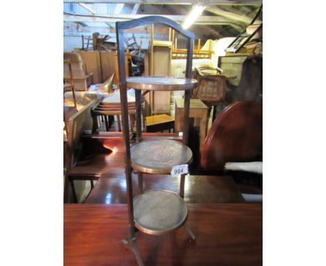  Sale Item:    FOLDING CAKESTAND WITH COPPER INLAY  Vat Status:   No Vat   Buyers Premium:  This lot is subject to a Buyers P