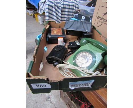  Sale Item:    BOX- PHONE HIP FLASK TRAVEL IRON BOX CAMERA ETC  Vat Status:   No Vat   Buyers Premium:  This lot is subject t