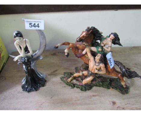  Sale Item:    FANTASY HORSE FIGURE & ART DECO FIGURE (AF)  Vat Status:   No Vat   Buyers Premium:  This lot is subject to a 